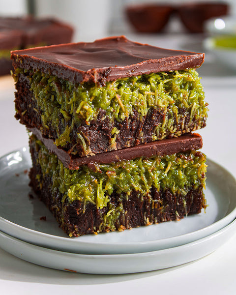 Vegan Dubai Chocolate Brownies