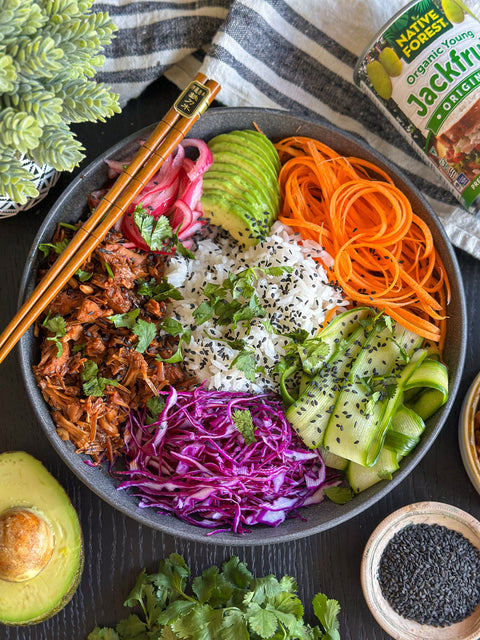 Korean BBQ Pulled Jackfruit Bowls