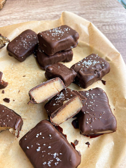 Coconut Cream Peanut Butter Chocolate Caramels