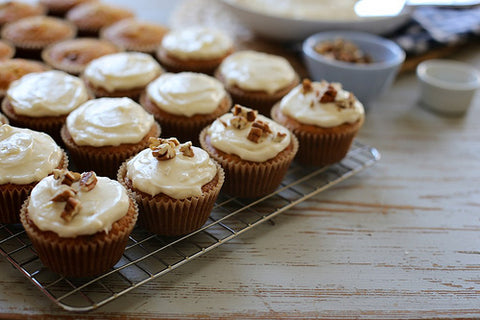 Carrot Cake Cupcakes with Pineapple-Cream Cheese Frosting