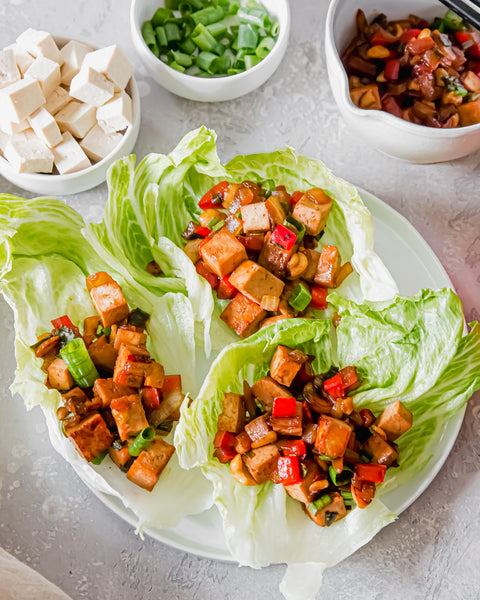 Tofu Misoyaki Lettuce Cups