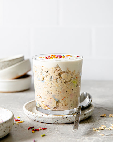 Vegan Birthday Cake Overnight Oats