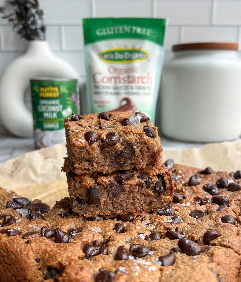 Vegan Date Chocolate Chip Blondies