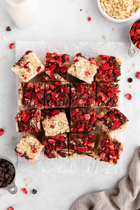 Vegan Chocolate Strawberry Rice Krispie Treats