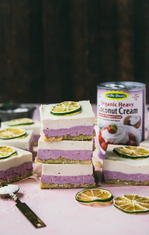 Vegan Coconut Lime Raspberry Cheesecake Bars