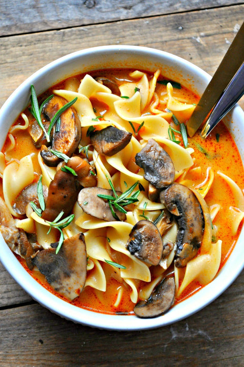 Vegan Wild Mushroom Stroganoff Soup