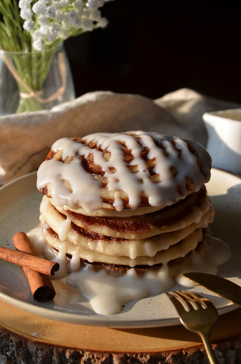 Vegan Cinnamon Roll Pancakes