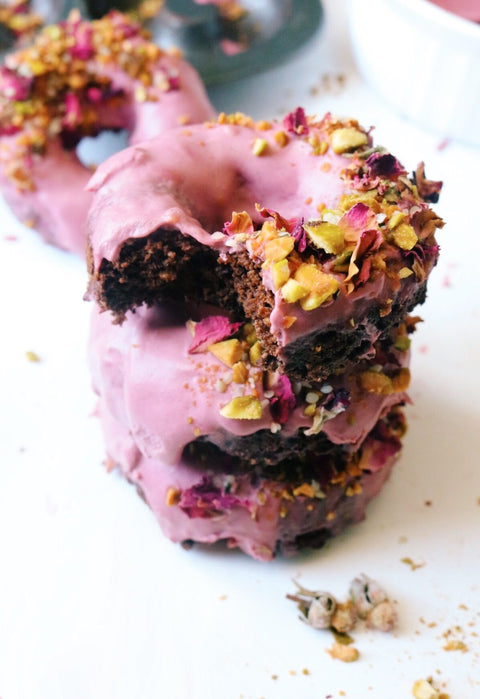 Vegan Glazed Oat Flour Chocolate Donuts