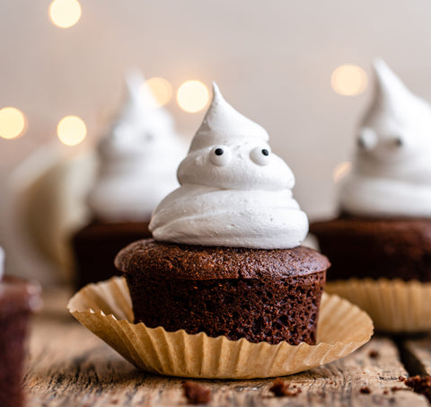 Paleo Halloween Ghost Cupcakes