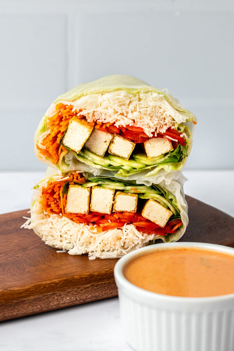 Giant Rice Paper Rolls with Creamy Panang Curry Sauce