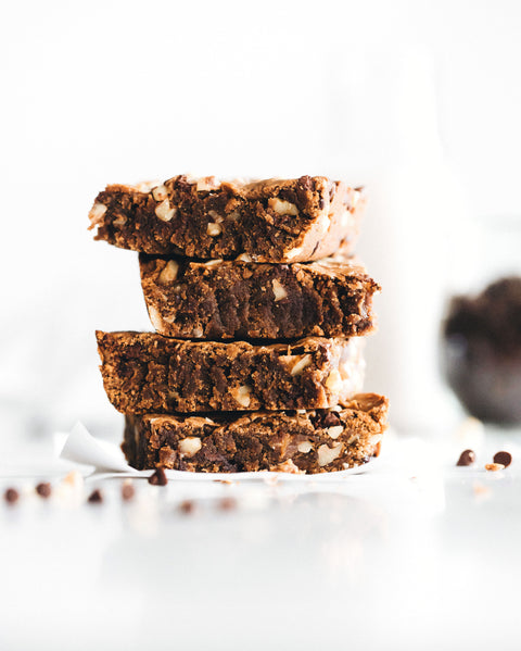 Sweet Potato Flour Walnut Chocolate Chip Blondies