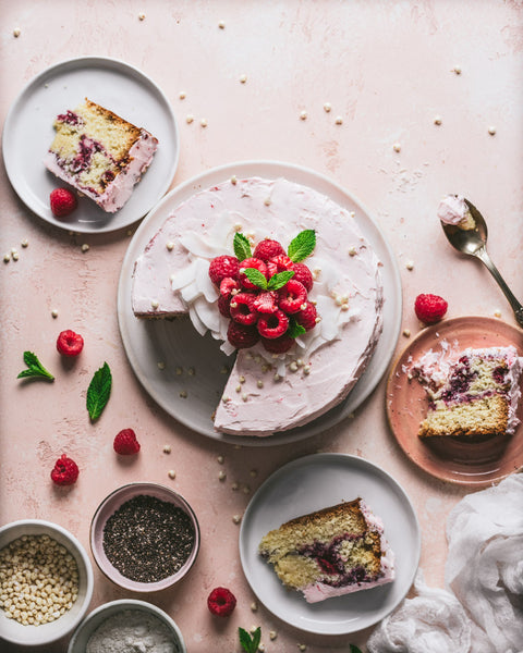 Vegan Coconut Raspberry Cake