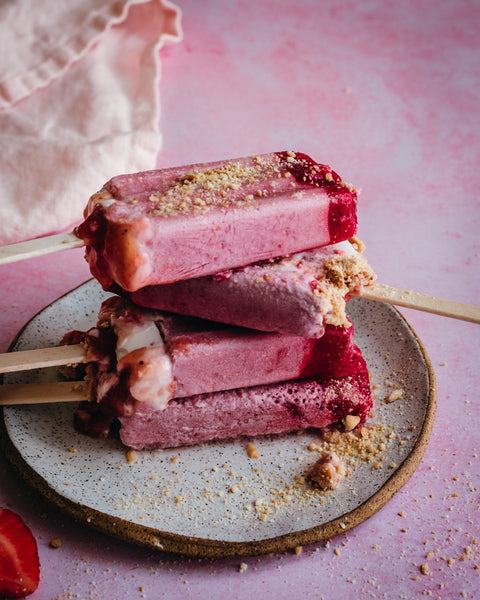 Vegan Strawberry Shortcake Pops