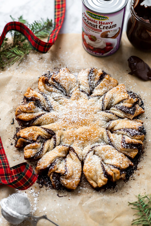 Vegan Nutella Snowflake Puff Pastry