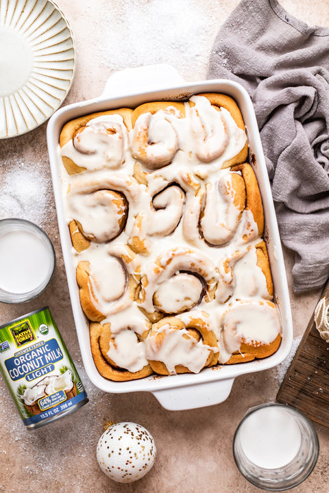 Vegan Eggnog Cinnamon Rolls