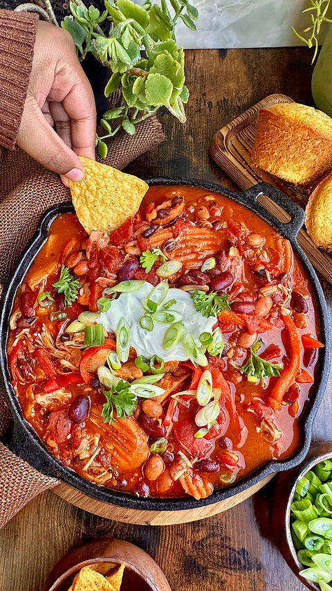 Vegan Three Bean Jackfruit Chili