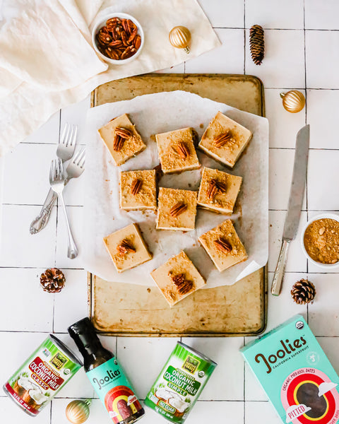 Vegan Gingerbread Cheesecake Bars