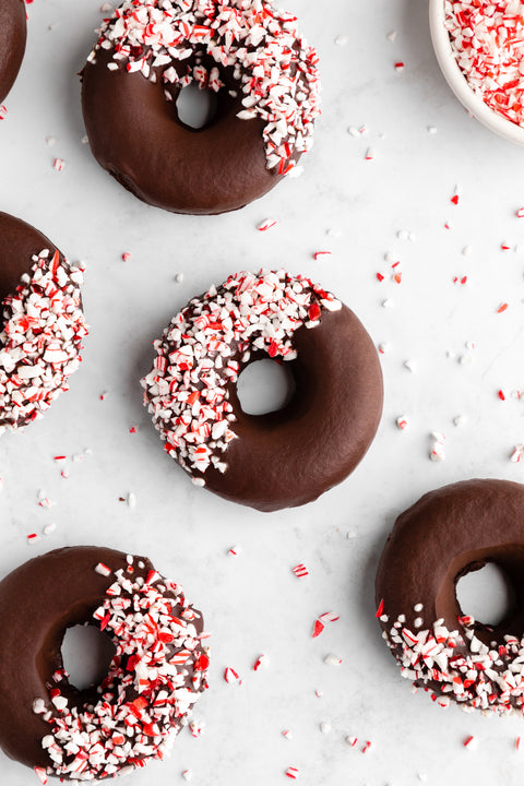 Vegan Peppermint Mocha Donuts