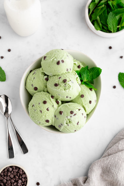 Vegan Mint Chocolate Chip Ice Cream