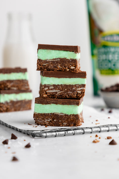 Vegan Mint Chocolate Nanaimo Bars