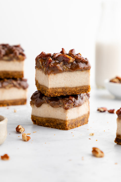 Vegan Pecan Pie Cheesecake Bars