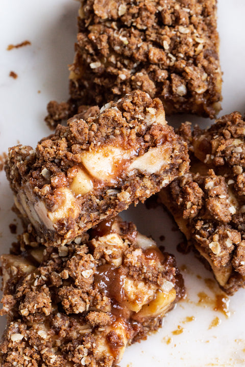 Vegan Caramel Apple Crumb Bars