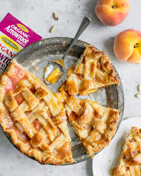 Vegan Cardamom Peach Pie