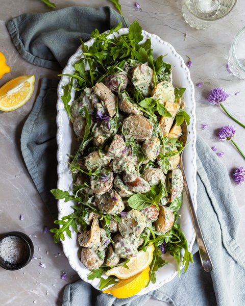 Vegan Creamy Potato Artichoke Salad