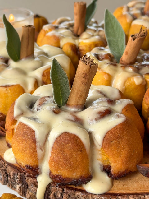 Dairy-Free Pumpkin Shaped Cinnamon Rolls