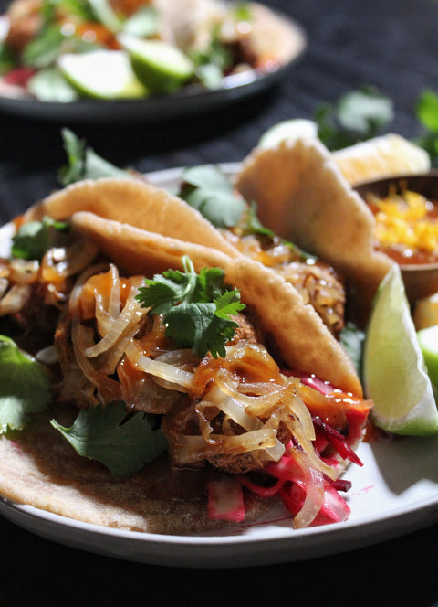 Vegan Citrus Fried Jackfruit Tacos