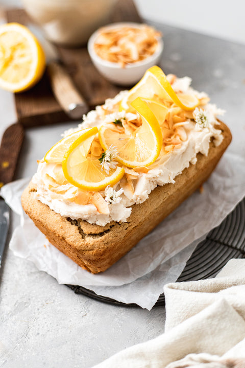 Vegan Gluten Free Lemon Coconut Loaf Cake