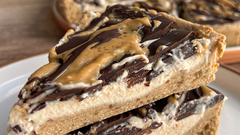 Vegan Snickers Protein Ice Cream Cake